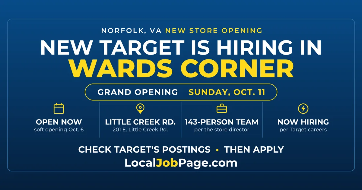 New Norfolk Target Opens at Wards Corner: 143-Person Team, Grand Opening Oct. 11